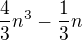 $\frac 43 n^3 - \frac 13 n$