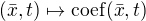 $(\bar{x},t)\mapsto \mathrm{coef}(\bar{x},t)$