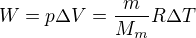kopírovat do textarea $W=p\Delta V=\frac{m}{M_m}R\Delta T$