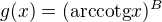 $g(x)=(\textrm{arccotg}x)^B$