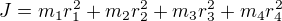 kopírovat do textarea $J=m_1r_1^2+m_2r_2^2+m_3r_3^2+m_4r_4^2$