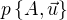 $p\{A,\vec u\}$