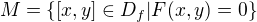 $M=\{[x,y]\in D_{f}|F(x,y)=0\}$
