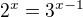 $2^x=3^{x-1}$