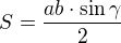 kopírovat do textarea $S=\frac{ab\cdot\sin\gamma}{2}$