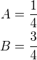 kopírovat do textarea $A=\frac 14\\B=\frac 34$