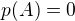 $p(A)=0$