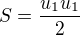 $S=\frac{u_1u_1}{2}$