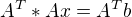 kopírovat do textarea $A^{T}*Ax = A^{T}b$