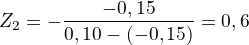 $Z_{2}=-\frac{-0,15}{0,10-(-0,15)}=0,6$