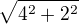$\sqrt{4^2+2^2}$