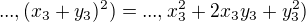 $...,(x_{3}+y_{3})^{2})=...,x_{3}^{2}+2x_{3}y_{3}+y_{3}^{2})$