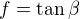 $f=\tan \beta$