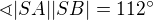 $\sphericalangle |SA||SB|=112^\circ $