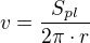 $v=\frac{S_{pl}}{2\pi\cdot r}$