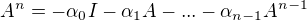 $A^n = -\alpha_0I-\alpha_1A-...-\alpha_{n-1}A^{n-1} $