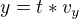 $y=t*v_{y}$
