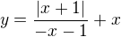 $y=\frac{|x+1|}{-x-1}+x$