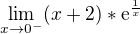 $\lim_{x\to0^-}(x+2)*\mathrm{e}^{\frac{1}{x}}$