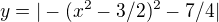 $y=|-(x^2-3/2)^2-7/4|$