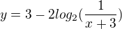 $y = 3 - 2 log_{2} (\frac{1}{x+3})$