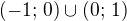 $(-1; \, 0) \cup (0;\, 1)$