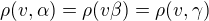 $\rho(v,\alpha)=\rho(v \beta)=\rho(v,\gamma)$