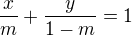 $\frac xm+\frac y{1-m}=1$