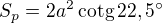 $S_p=2a^2\,\rm{cotg}\,22,5^\circ$