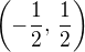 $\( -\frac 12,\, \frac 12 \)$