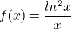 $f(x)=\frac{ln^{2}x}{x}$