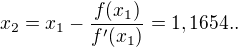 kopírovat do textarea $x_2=x_1-\frac{f(x_1)}{f'(x_1)}=1,1654..$