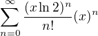 $\sum_{n=0}^{\infty} \frac{(x \ln 2)^n}{n!}(x)^n$