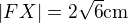kopírovat do textarea $|FX|=2\sqrt6 \rm{cm}$