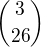 ${3\choose 26}$