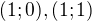 ${(1; 0), (1; 1)}$