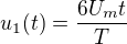 $u_1(t)=\frac{6U_mt}{T}$