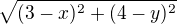 kopírovat do textarea $\sqrt{(3-x)^{2}+(4-y)^{2}}$