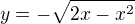 $y=-\sqrt{2x-x^2}$