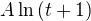 $A\ln{\(t+1\)}$