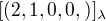 $[(2,1,0,0,)]_\lambda$