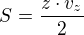$S=\frac{z\cdot v_{z}}{2}$