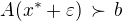 $A(x^{*}+\varepsilon)\,\succ\,b$