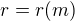 $r = r(m)$