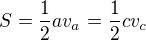 $S=\frac12av_a=\frac12cv_c$