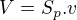 $V=S_{p}.v$