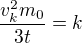 $\frac{v_k^2m_0}{3t}=k$