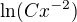 $\ln(Cx^{-2})$