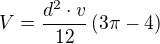 kopírovat do textarea $V = \frac{d^2\cdot v}{12}\,(3\pi-4)$