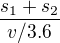 kopírovat do textarea $\frac{s_{1}+s_{2}}{v/3.6}$